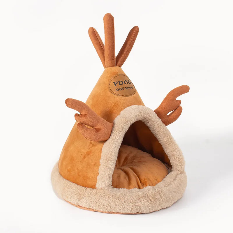 Tipi douillet pour chat et petit chien ; Coton respirant