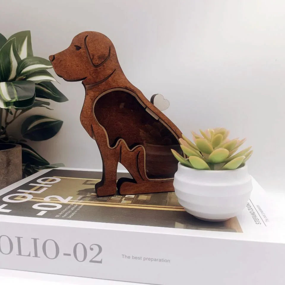 Boîte souvenir personnalisée pour chien, Bois gravé au prénom