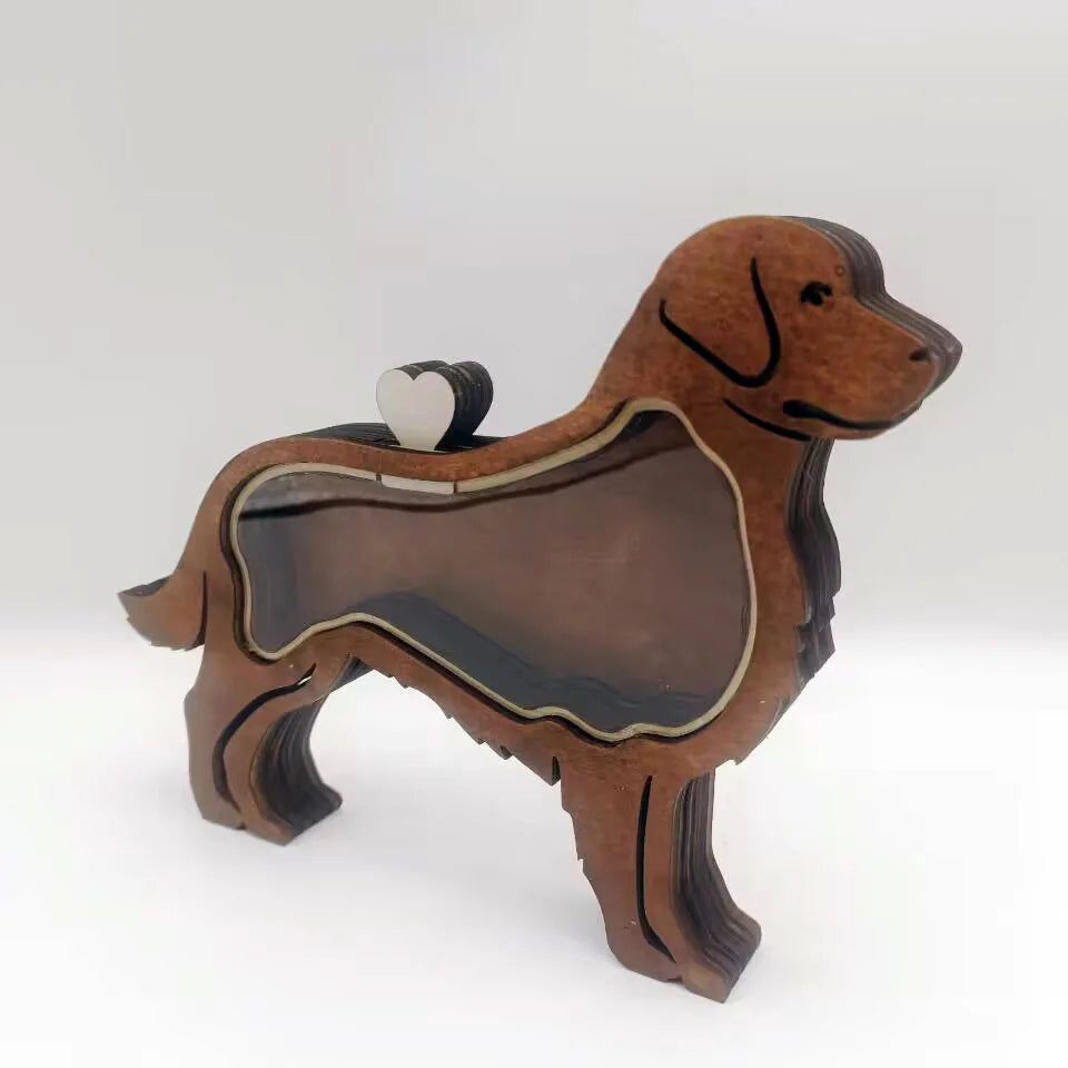Boîte souvenir personnalisée pour chien, Bois gravé au prénom