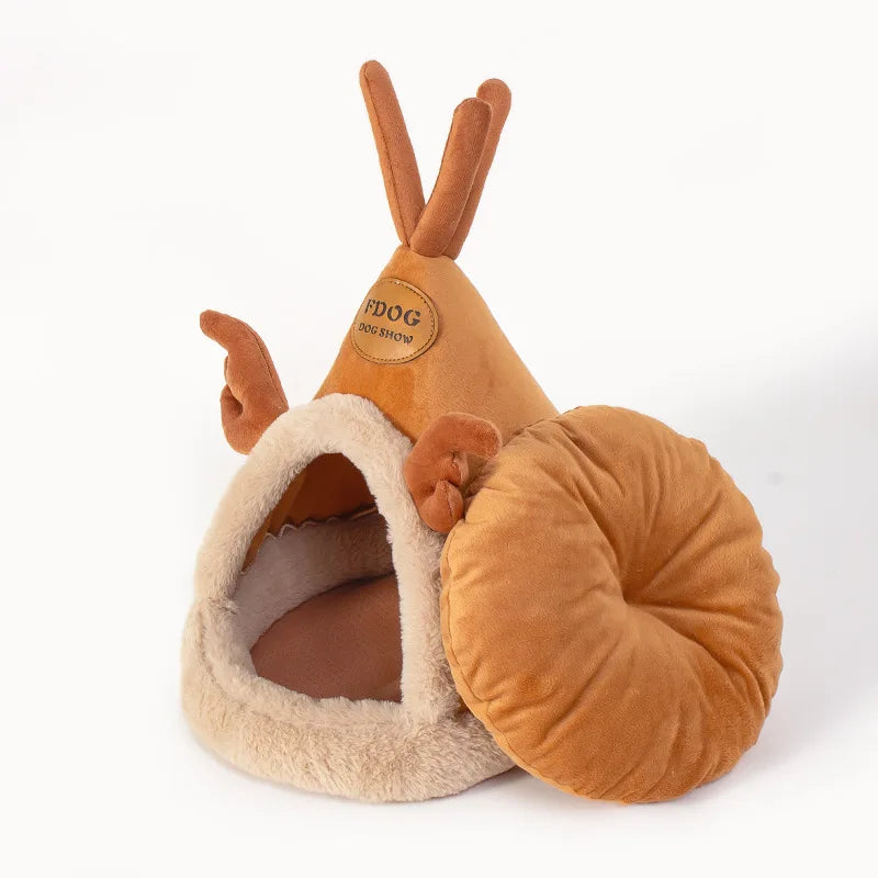 Tipi douillet pour chat et petit chien ; Coton respirant