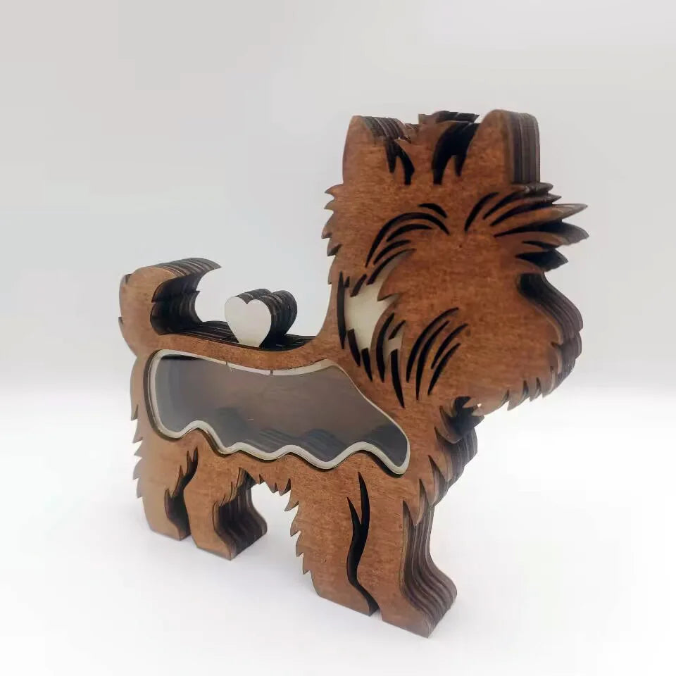 Boîte souvenir personnalisée pour chien, Bois gravé au prénom