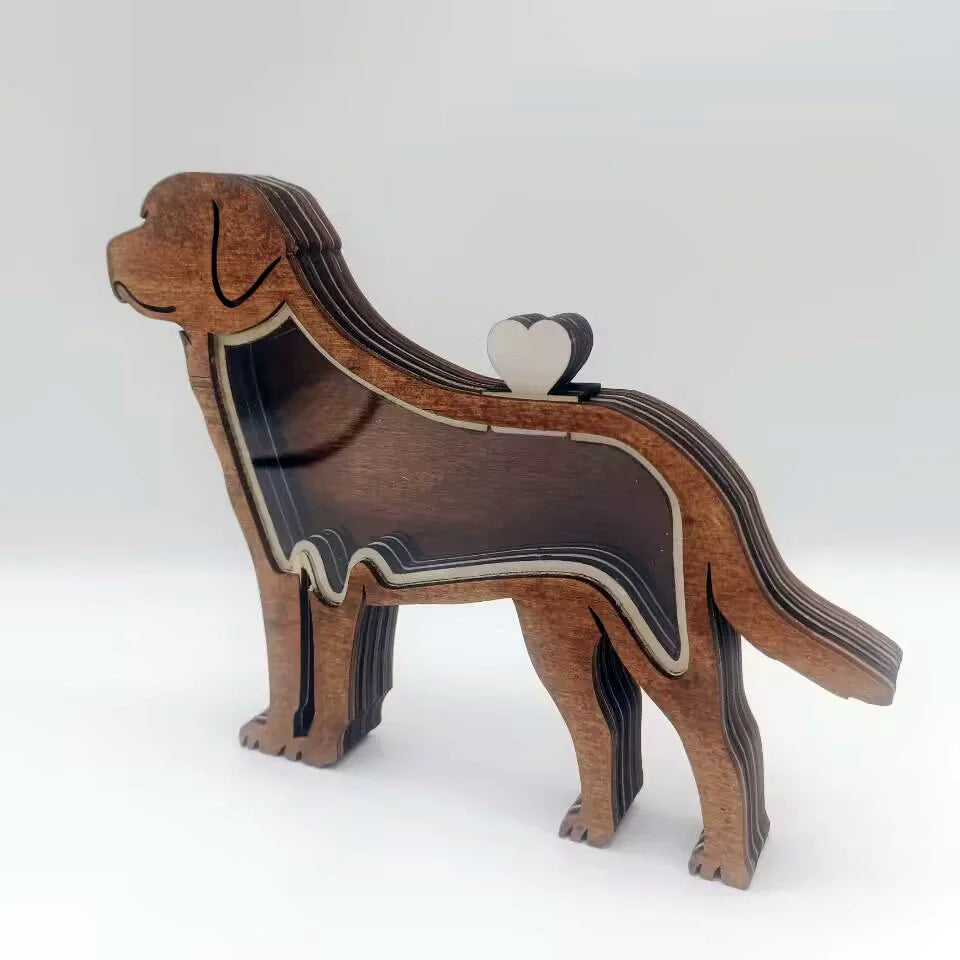 Boîte souvenir personnalisée pour chien, Bois gravé au prénom
