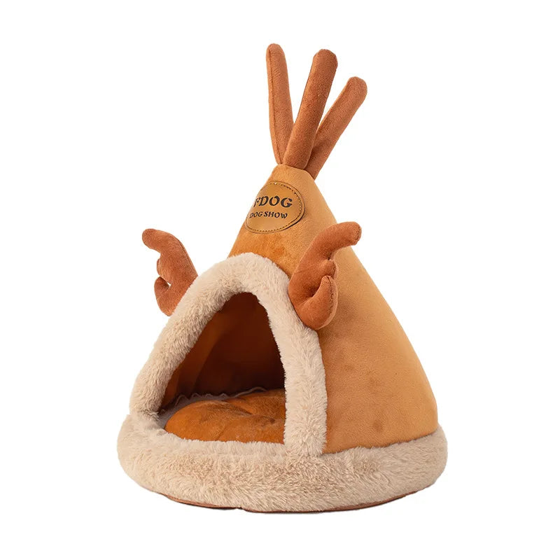 Tipi douillet pour chat et petit chien ; Coton respirant