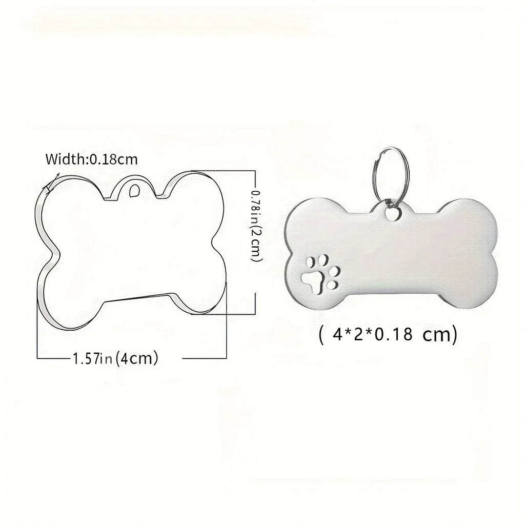 Médaille en forme d'os coloris rosé pour chat