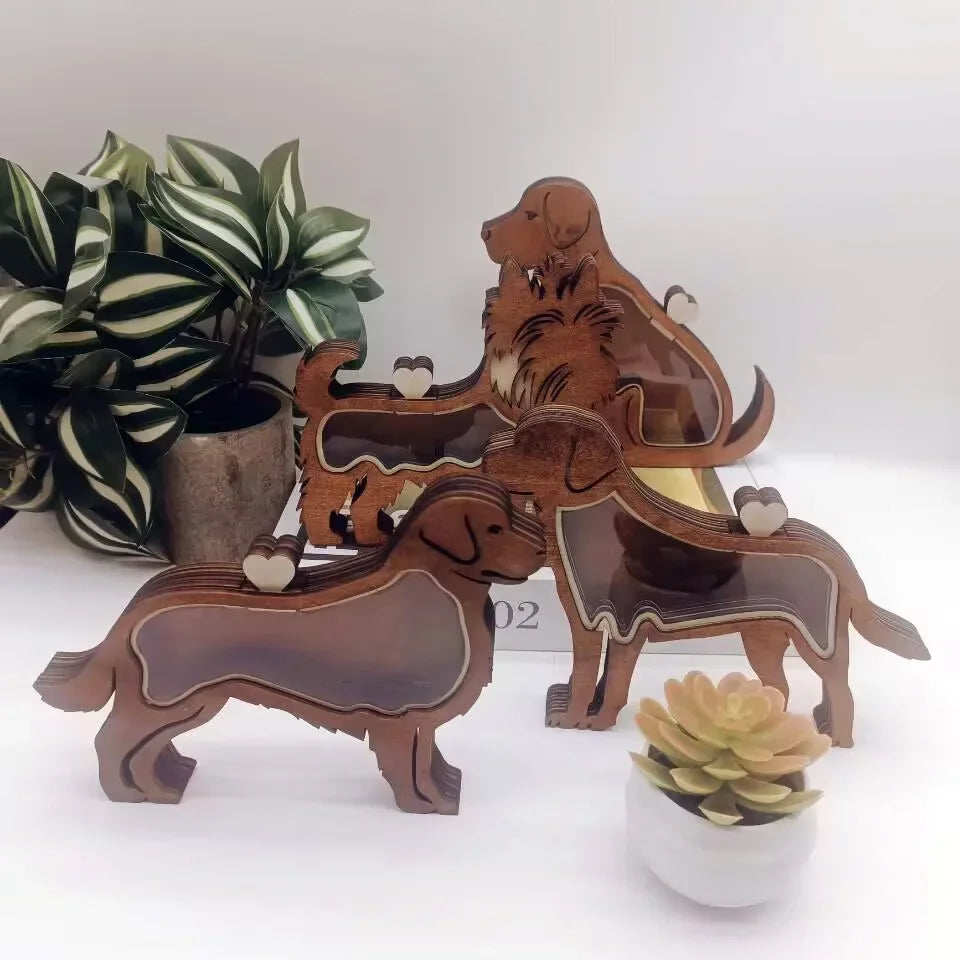 Boîte souvenir personnalisée pour chien, Bois gravé au prénom